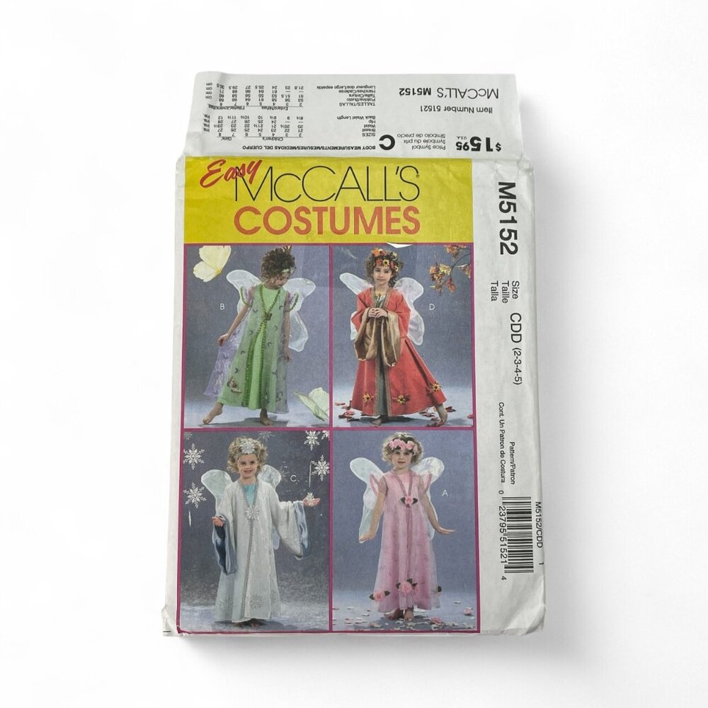 McCall's Fairy Costumes Sewing Pattern M5125 FF Uncut Children Sz 2 3 4 5